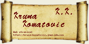 Kruna Komatović vizit kartica
